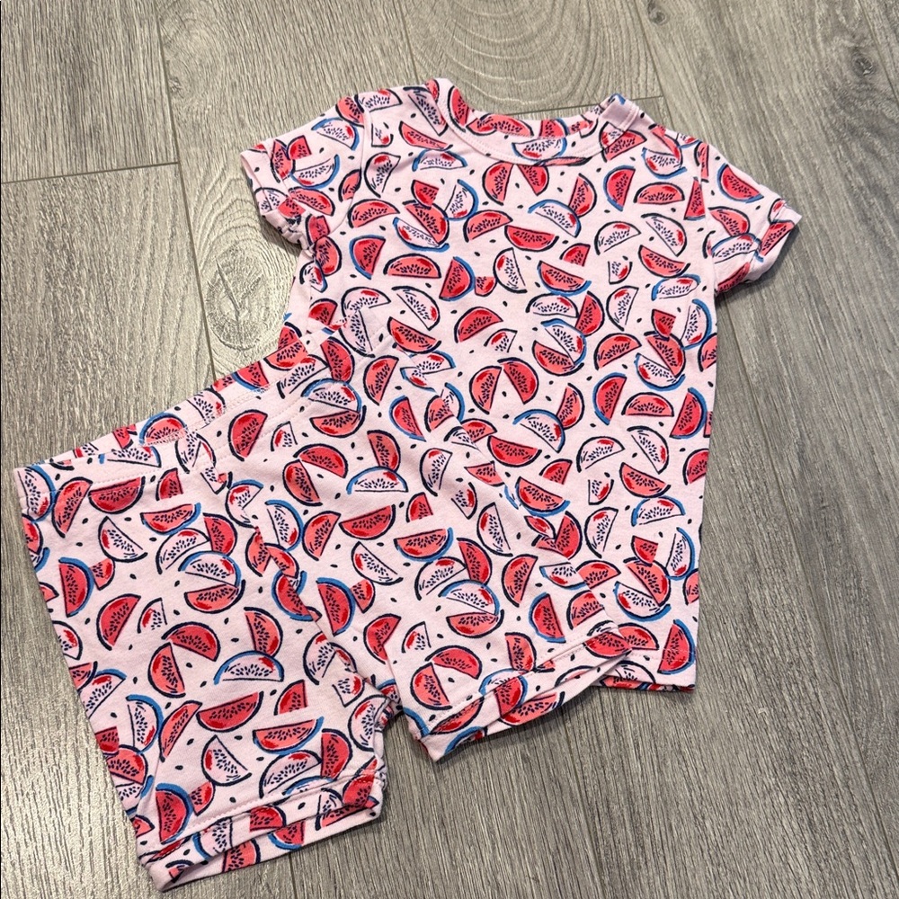 New GAP Kids Watermelon Print Pajama Set - Pink and Blue sz  2
